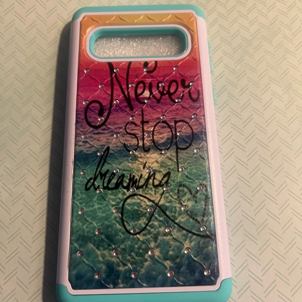 New Bling Colorful Samsung S10 Never Stop Dreaming Case